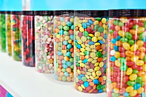 Dragee sweets on store