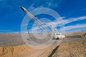 Dragline in open cut coal mine