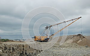 Dragline in open pit