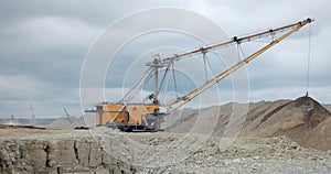 Dragline in open pit