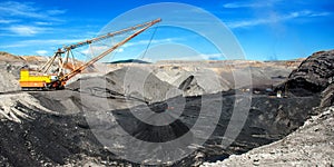 Dragline on open pit coal mine