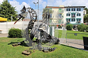 Drago artwork by Lake Garda at Garda, Italy
