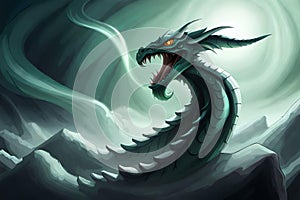 dragon art. beast monster dinosaur creature. ai generated