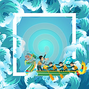Dragon boat festival colorful poster vector illustration