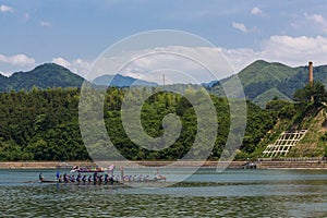 Dragon Boat Festival Purple Team crosses the River