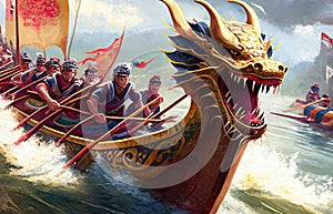 Dragon Boat Festival: Thrilling Races in China - Generative AI