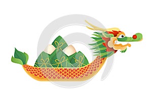 Dragon boat festival - vector illustration isolated on transparent background - Duanwu or Zhongxiao festival photo
