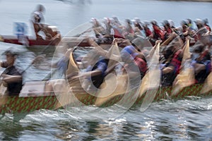 Dragon boat race blur