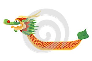 Dragon boat traditional festival - boat vector illustration isolated on transparent background - Duanwu or Zhongxiao festival photo