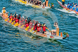 Dragon boats festival race Stanley beach Hong Kong