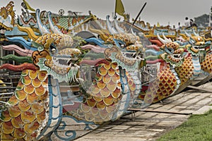 Dragon boats on the Perfume river Hue