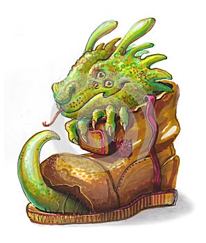 Dragon in a boot