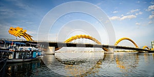 Dragon bridge cross Han river at Danang city