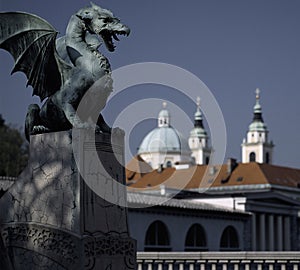 The Dragon Bridge in Ljubljana, Slovenia