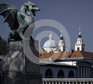 The Dragon Bridge in Ljubljana, Slovenia photo