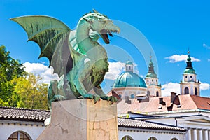 Dragon bridge, Ljubljana, Slovenia, Europe.