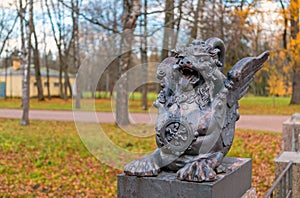 The Dragon Bridge over Krestovy Channel, Alexander Park of Tsarskoe Selo, Russia