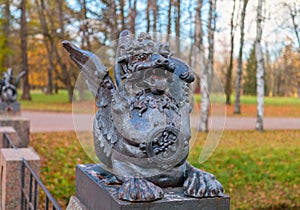 The Dragon Bridge over Krestovy Channel, Alexander Park of Tsarskoe Selo, Russia