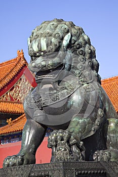 Dragon Bronze Statue Forbidden City Beijing