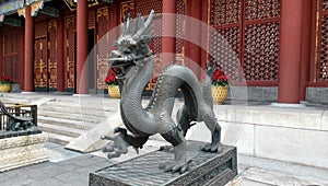 Dragon bronze statue guarding the east gate - Summer palace, Beijing