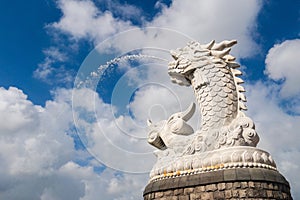 dragon carp statue in danang, vietnam