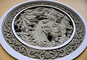 Dragon Carved stone motif