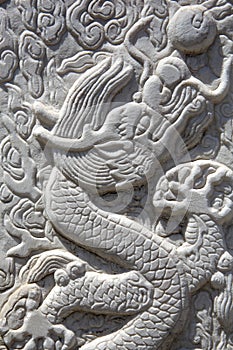 Dragon carving - close up