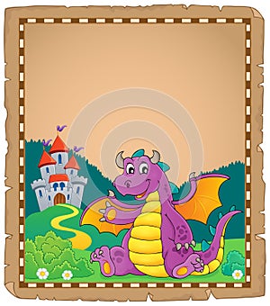 Dragon and castle theme parchment 1