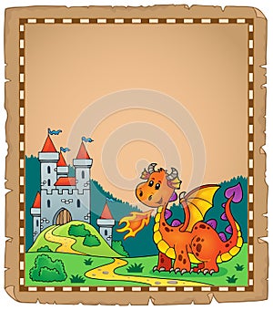 Dragon and castle theme parchment 2