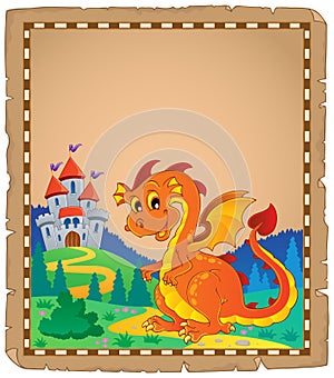 Dragon and castle theme parchment 4