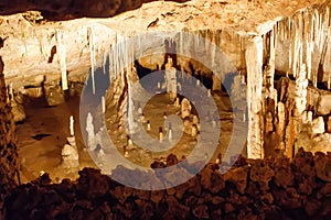 Dragon caves on Majorca, Spain. Beautiful nature caves on Mallorca, Balearic island. Popular tourist destination