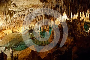 Dragon caves on Majorca, Spain. Beautiful nature caves on Mallorca, Balearic island. Popular tourist destination