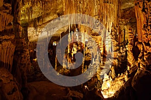 Dragon caves on Majorca, Spain. Beautiful nature caves on Mallorca, Balearic island. Popular tourist destination