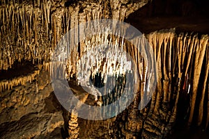 Dragon caves on Majorca, Spain. Beautiful nature caves on Mallorca, Balearic island. Popular tourist destination