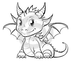 Dragon coloring page for kids .