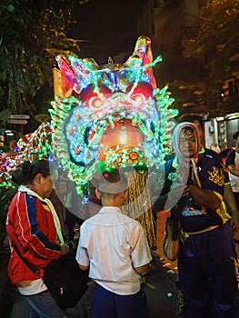 Dragon dance head in vegetarian festival