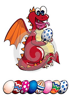 Dragon and Easter Eggs