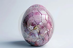 Dragon Egg Isolated, Crystal Scaled Fantasy Eggs, Dinosaur Fossil, Magic Dragon Egg Generative AI Illustration