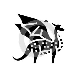 dragon fairy tale animal glyph icon vector illustration