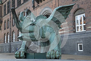 Dragon Figure outside City Hall, Copenhagen