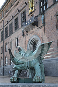 Dragon Figure outside City Hall, Copenhagen