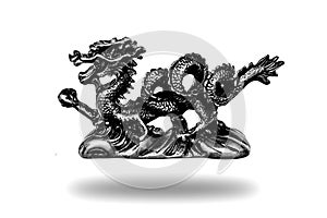 Dragon Figurines Black & White color Statues