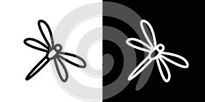Dragon fly icon vector set on white background