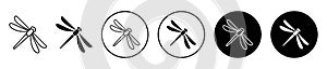 Dragon fly icon vector set on white background