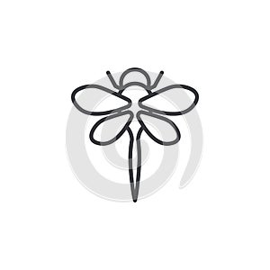 Dragon fly icon vector set on white background