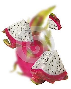 Dragon fruit colorful isolated on white background