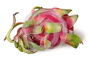 Dragon fruit horizontally isolated on a white