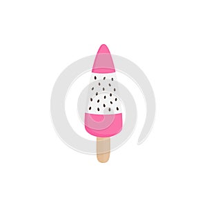 Dragon fruit ice popsicle vector illustration