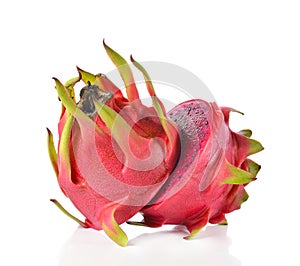 Dragon Fruit isolated against white background.