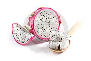 Dragon Fruit isolated against white background.